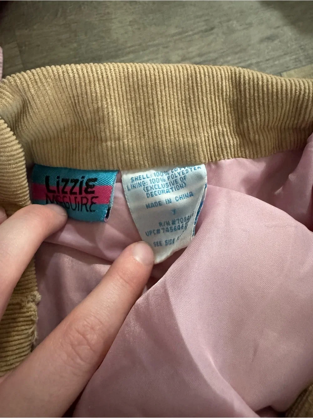 Lizzie’s McGuire Girls Beige Corduroy Blazer with Butterfly Embroidery